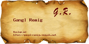 Gangl Remig névjegykártya